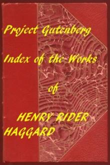 Index of the Project Gutenberg Works of Haggard by H. Rider Haggard